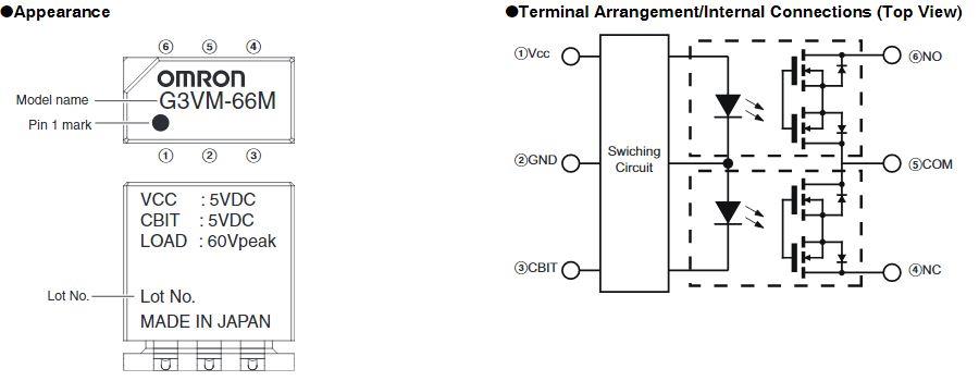 Omron Electronics G3VM-66M SPDT MOSFET Relay